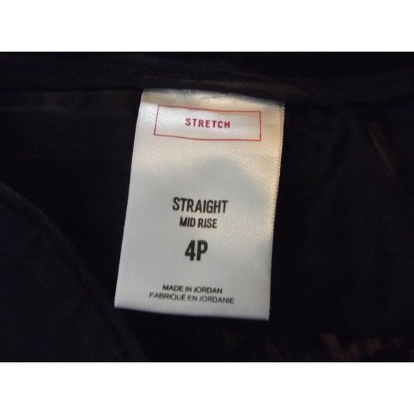 Express 4P Pants Black Straight Mid Rise Cropped back leg seams 4S Crop Chino - Picture 6 of 8